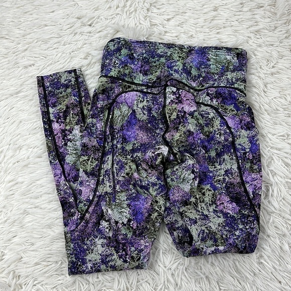 Lululemon Fast & Free 7/8 Tight II *Nulux 25" Vivid Vision Multi Black - Picture 7 of 7